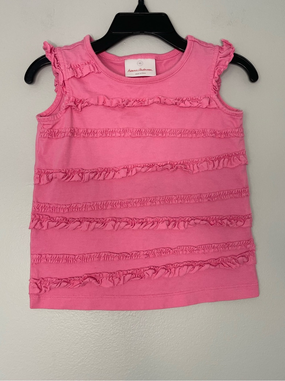 Hanna Andersson Pink Ruffle Stripe Tank Top